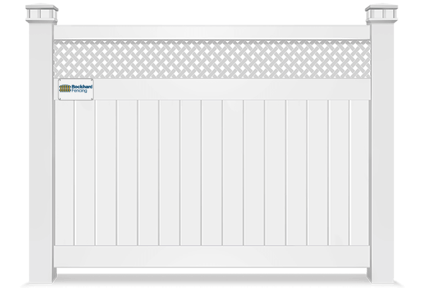 Solid Vinyl privacy fence with lattice top